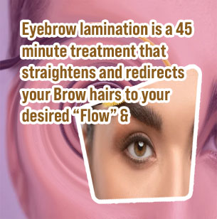 Brow lamination on tattooed brows