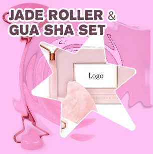 Jade gua sha and roller set
